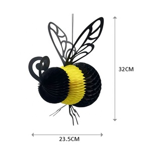 Décoration suspendue en nid d'abeille EASTTERN <span class=keywords><strong>Happy</strong></span> <span class=keywords><strong>Bee</strong></span> Day Décoration de fête pour enfants Décoration de fenêtre - Product Image 2