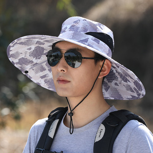 Men's Wide Brim Bucket <b>Hat</b> Breathable Sun Protection <b>Summer</b> Outdoor Fishing <b>Hat</b> Adult 56-58CM - Product Image 2