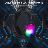 Headset Gaming USB RGB 7.1 dengan Peredam Kebisingan, Headphone Gamer USB Berkabel dengan Mikrofon untuk Musik & Bermain Game