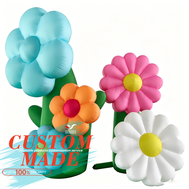 Factory Custom LED Light Inflatable Combination Balloon Colorful Daisy Floral Model Mall Wedding Backyard Night Outdoor Event