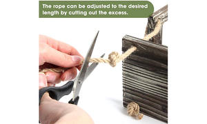 Marco de madera maciza con <span class=keywords><strong>cuerda</strong></span> <span class=keywords><strong>colgante</strong></span>, estante de decoración de 3 Paredes, flotante, para sala de estar, dormitorio y apartamento - Product Image 6