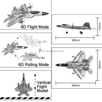 Avion RC BM16 F22 Raptor Warplane 2.4G 4CH EPP 3D 6G, modèle d'avion de combat avec lumières