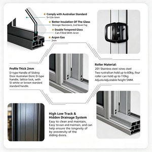 <span class=keywords><strong>Porte</strong></span> pliante double vitrage de <span class=keywords><strong>véranda</strong></span>, norme australienne, finition personnalisée pour cour de villa extérieure - Product Image 4