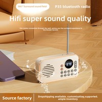 Mini haut-parleur Bluetooth rétro rechargeable avec antenne radio FM, haut-parleur portable sans fil, musique classique, prise en charge de la carte TF