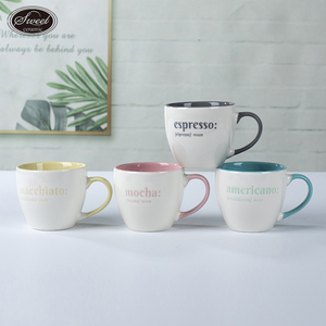 Vente en gros 11 Oz Fleur Peinte À La Main Café Mignon Personnalisé Écran De Soie Porcelaine Lait Tasse Thé Tasse À Café En Céramique pour Cadeau - Product Image 2