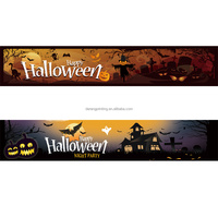 Bannière de fond d'écran d'Halloween SHDR personnalisée en polyester imperméable style fanion portable