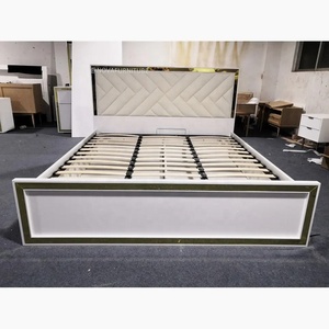 NOVA Promotion Spéciale Lit King Size Miroir Doré Ensembles de Meubles de <span class=keywords><strong>Chambre</strong></span> <span class=keywords><strong>d</strong></span>'Hôtel de Luxe Lit <span class=keywords><strong>Moderne</strong></span> Queen Size pour Adultes - Product Image 4