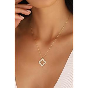 สร้อยคอเงินโคลเวอร์หินกลวง - Product Image 3