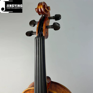 Instrumentos de cuerda de música Jingying 2024, venta al por mayor, violín de panel hecho a mano de madera maciza de abeto de arce flameado, violín lateral y trasero de arce - Product Image 6