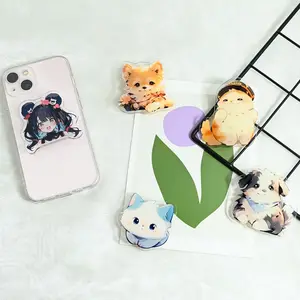 Suportes de telefone celular personalizados em acrílico para celular com desenho personalizado de desenho animado