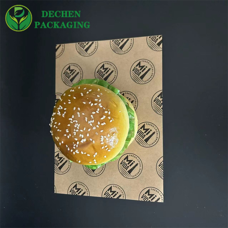 Deli Wrap Wax Paper In Spanish Cheese Left On Burger