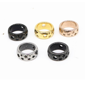 yunnique Stainless Steel Star Hollow Rings For Bracelet Making Metal Beads <b>Spacer</b> Jewelry Parts - Product Image 5