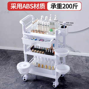 Wholesale beauty salon <b>trolleys</b>, three-tier beauty <b>trolleys</b> with drawers, plastic instrument and <b>tool</b> carts, storage racks - Product Image 3