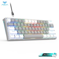 Clavier mécanique filaire RGB AULA F3261, disposition 60 %, éclairage RGB latéral, clavier de jeu en plastique USB 3.0