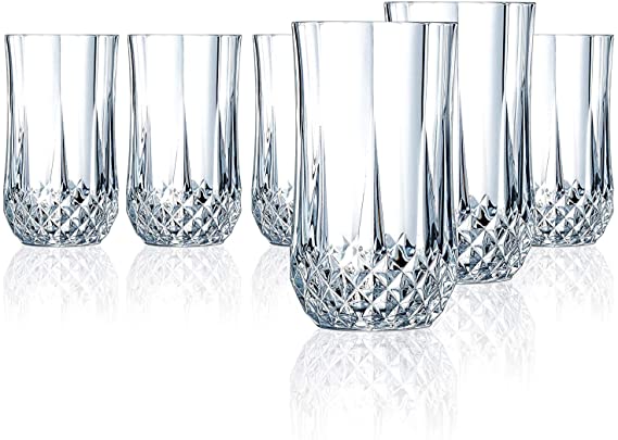 16oz Elegant Highball Glasses Clear Heavy Base Tall Bar Glass Drinking Glasses