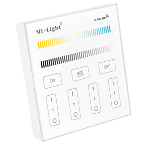 Miboxer B2 inalámbrico 2,4G RF 4-zona montado en la pared inteligente Panel de pantalla táctil controlador 4-zona CCT ajustable - Product Image 3