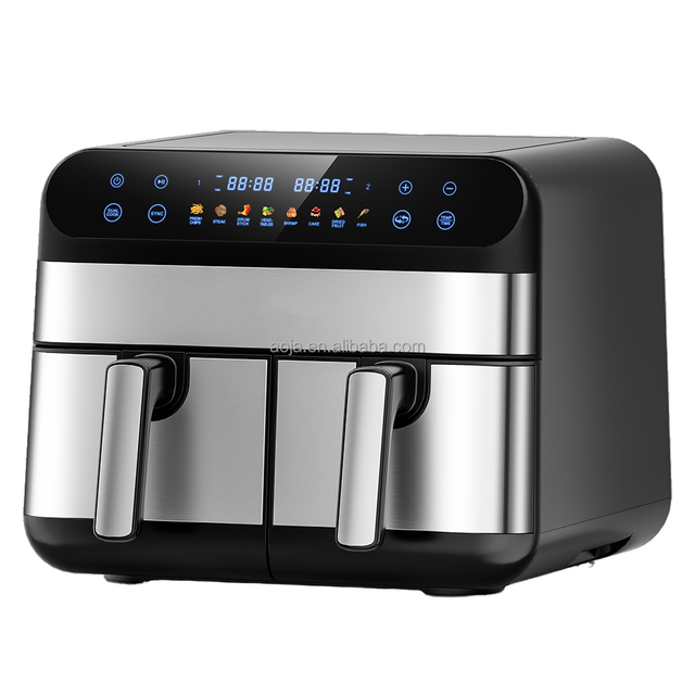 Hot Sale Double Air Fryer With Dual Basket 8L 9L 10L Two Dual Zone 2 Basket Deep Air Fryer Electric Deep Fryer