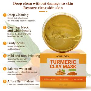 มาส์กหน้าดินขมิ้นฉลากส่วนตัว สำหรับ<span class=keywords><strong>ลด</strong></span><span class=keywords><strong>สิว</strong></span> ควบคุมความมัน กระชับรูขุมขน ผิวขาวกระจ่างใส <span class=keywords><strong>ผลิตภัณฑ์</strong></span>ดูแลผิวจากธรรมชาติ - Product Image 3