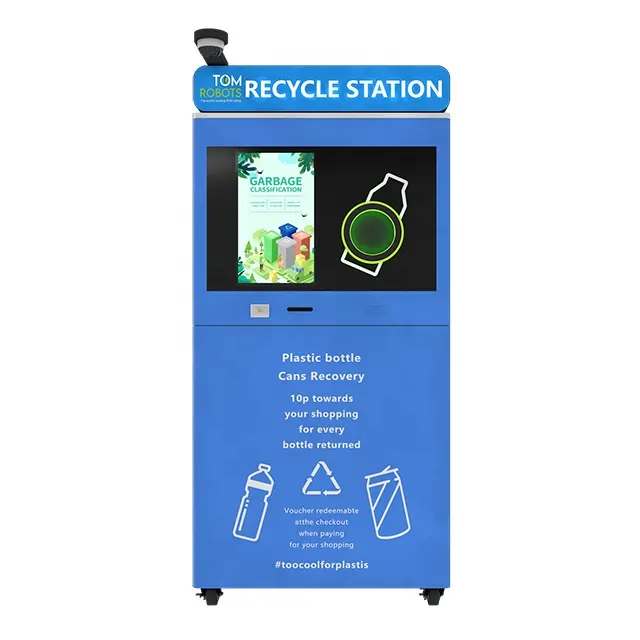 RVM -Reverse Vending Machine for plastic bottle and aluminum can Rewards for recycling without Compactor  Scanner  printer  AI