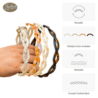 Jachon Elegant New Acetate Cross Twist Design Simple Thin Headband Hair-Pressing Headwear untuk Wanita Aksesoris Rambut dengan Gigi Jepit