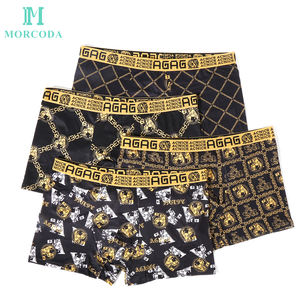 Bestseller da <span class=keywords><strong>uomo</strong></span> in maglia <span class=keywords><strong>Boxer</strong></span> slip oro nero mediorientale nuovo Design misto modelli di grandi dimensioni biancheria intima Logo vita rapida - Product Image 1