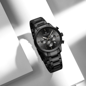 NAVIFORCE 8076 Orologio da <span class=keywords><strong>Uomo</strong></span> con Quadrante Nero da 42 mm in <span class=keywords><strong>Acciaio</strong></span> Inossidabile, <span class=keywords><strong>Cronografo</strong></span>, Produzione di Orologi con Etichetta Privata in Cina - Product Image 2