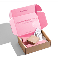 Caja de Envío Plegable de Cartón Kraft Rosa, Personalizable, Reciclable, para Ropa, Vestidos y Lencería, Cajas de Cartón Corrugado para Envíos con Logotipo