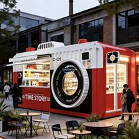Kiosque mobile en forme de caméra pour la vente de nourriture et de boissons rapides en extérieur