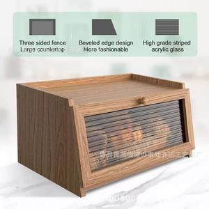 Wooden Bread <b>Storage</b> Box Qd714 Solid Wood Bakery <b>Cake</b> Fruit Vegetable <b>Container</b> Kitchen <b>Storage</b> Drawer Cabinet - Product Image 3