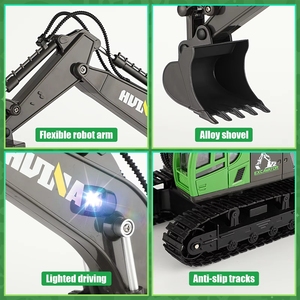 <span class=keywords><strong>Mini</strong></span>-excavatrice RC HUINA 1558 2.4G 11 canaux, véhicule d'ingénierie <span class=keywords><strong>radiocommandé</strong></span>, tracteur jouet - Product Image 3