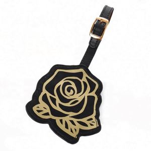 Étiquette de bagage en cuir PU en forme de rose personnalisée, très vendue, pour cadeaux - Product Image 3