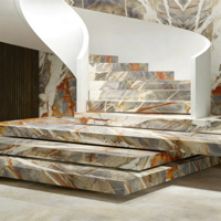 Dalles de marbre poli naturel moderne en or de luxe pour table, mur, sol, escalier, carrelage pour hôtel et villa