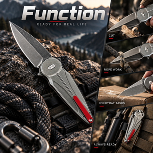 Couteau pliant multifonctionnel personnalisable en acier inoxydable, pour la survie en plein air, le camping, la bricolage, avec manche en G10 - Product Image 3
