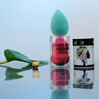 GREEN-100 Boîte à éponges de maquillage/boîte à cosmétiques en plastique transparent rectangulaire en PVC personnalisé, écologique, matériaux recyclés, vernissage