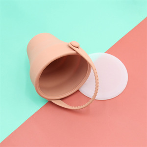 Silicone Baby <b>Snack</b> Cup Soft BPA Free With Handle Lid Toddler Kids Mealtime Container Food Grade Infant Storage Tableware - Product Image 4