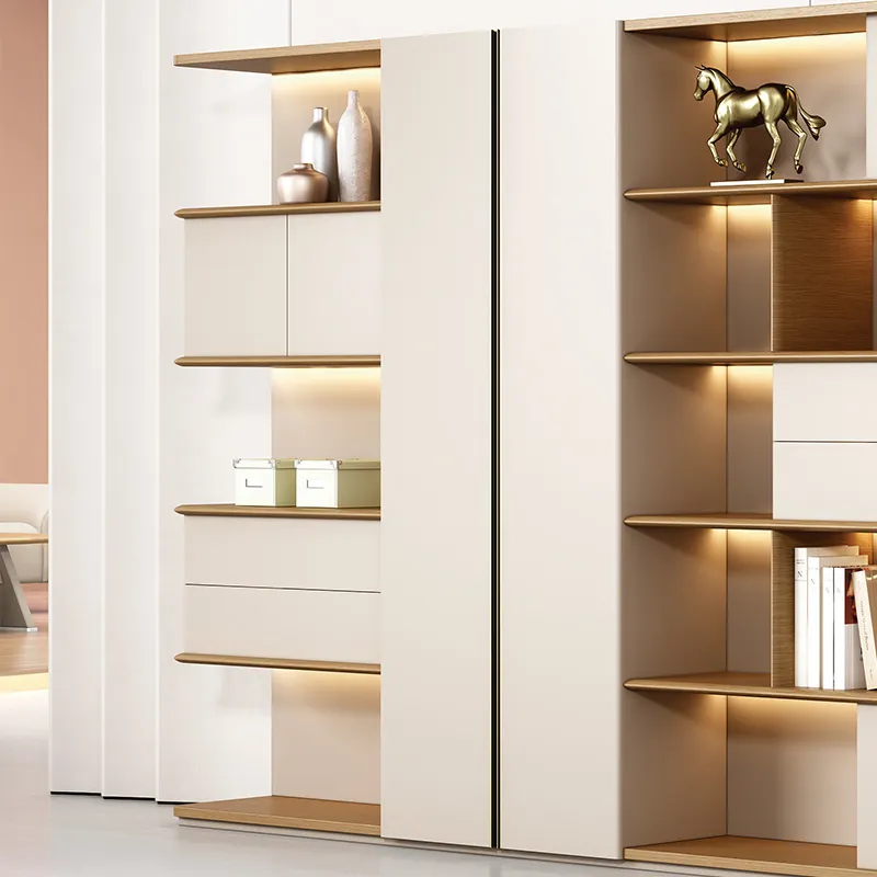 Wooden display filing cabinet bookshelf combo filing cabinet assembled