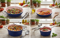 Vente en gros de casseroles et poêles en aluminium, fabricant OEM de batterie de cuisine sur mesure, ensemble de batterie de cuisine antiadhésive, fourniture d'usine et logo personnalisé