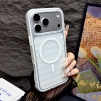 Coque rigide mate sans cadre effet givré avec anneau magnétique intégré anti-traces de doigts compatible avec iPhone 16 17 Pro Max (vente en gros)