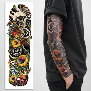Tatuajes Temporales Impermeables para Hombre, Diseños de Tatuajes Tribales Grandes, Tatuajes Falsos Desechables Realistas de Rosas, Tigres y Leones para Brazo Completo - Product Image 3