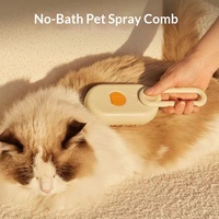 Ensemble de 3 brosses de toilettage de luxe pour chat, peigne électrique pulvérisateur, brosse vapeur en silicone, dépoussiéreur pliable pour animaux, recharge universelle, massage