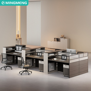 Bureau de travail simple et moderne pour 4 à 6 employés, mobilier de bureau avec cloisons, bureau du personnel, bureau financier - Product Image 4