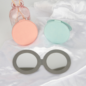 กระจกแต่งหน้าแบบพกพาขนาดเล็กพับได้กระจกขนาดเล็กกระจกขนาดเล็กทำจากหนังพียูสำหรับการเดินทาง - Product Image 3