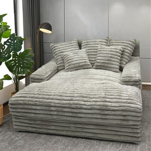 Set Divano Componibile Angolare Reclinabile in Tessuto Effetto Velluto e Pelle Stile Europeo con Imbottitura in Schiuma e Legno per Soggiorno Sala da Pranzo Appartamento Hotel - Product Image 1