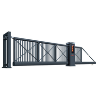 Portail coulissant cantilever avec revêtement en poudre |   Porte de sécurité en métal durable pour garage de stationnement et zone industrielle