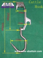 Ligne complète d'abattage de vaches Design 50 Hameçons d'abattoir de bovins de boucherie pour abattoir Équipement pour vaches d'abattoir