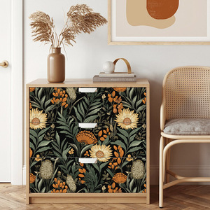 Creation Of Time And Space Bohemian Floral Wallpaper Self Adhesive Dark Color Vintage Style For Home Decoration - Product Image 3