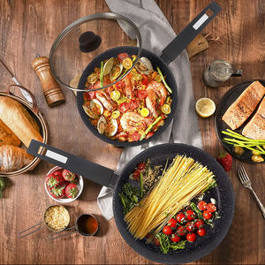 Ustensiles de cuisine Poêle à frire profonde en aluminium antiadhésif avec poêles et <span class=keywords><strong>casseroles</strong></span> en métal au fini marbre avec poignée <span class=keywords><strong>amovible</strong></span> Ensembles de poêles à frire - Product Image 5