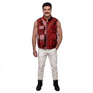 Nuevo Chaleco de Cuero de Cocodrilo Rojo Grabado Personalizado para Hombre, Chaleco Táctico Urbano Super Rider, Chaleco de Cuero para Motocicleta - Product Image 4