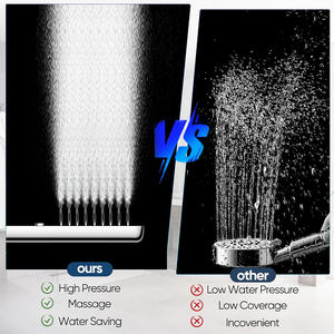 Cabezal de <span class=keywords><strong>ducha</strong></span> de control de interruptor deslizante ABS cromado cuadrado Duschkopf, <span class=keywords><strong>cambio</strong></span> de 3 modos <span class=keywords><strong>por</strong></span> deslizador, <span class=keywords><strong>ducha</strong></span> de mano de 3 funciones de alta presión - Product Image 6