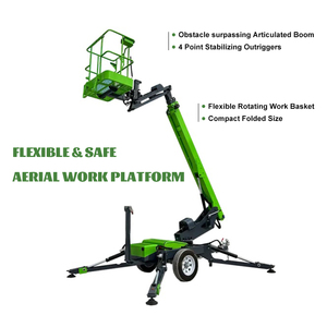 Plataforma Elevadora Remolcable <span class=keywords><strong>de</strong></span> 30 y 60 pies con Alimentación Hidráulica por Batería para Pintura en Paredes Altas, Tipo Cherry Picker - Product Image 1